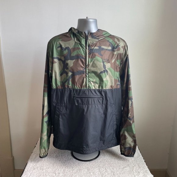 Nike Other - NIKE SB SKATEBOARDING ANORAK 1/2 ZIP PULLOVER CAMO WINDBREAKER JACKET MENS LARGE